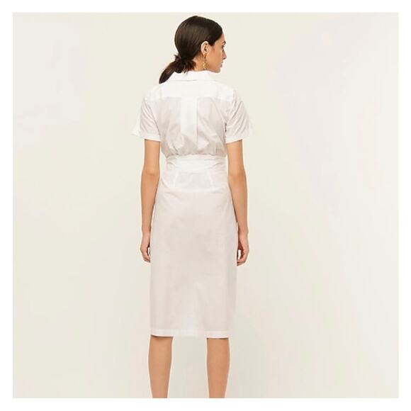 NWT J. Crew Patch-Pocket Cotton White Poplin Shirtdress Size 14 Lightweight - Picture 14 of 14